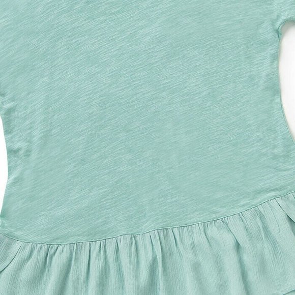 Matilda Jane Medium M Jade All Good Things Let's Go Together Ruffle Trim Top - Picture 3 of 9